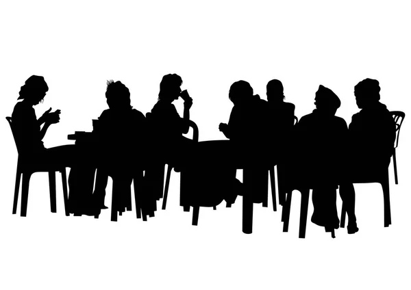 Personas Cafetería Urbana Sobre Fondo Blanco — Vector de stock