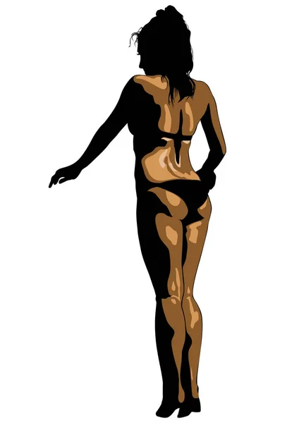 Les Filles Bikini Dansent Soirée Disco Sur Fond Blanc — Image vectorielle