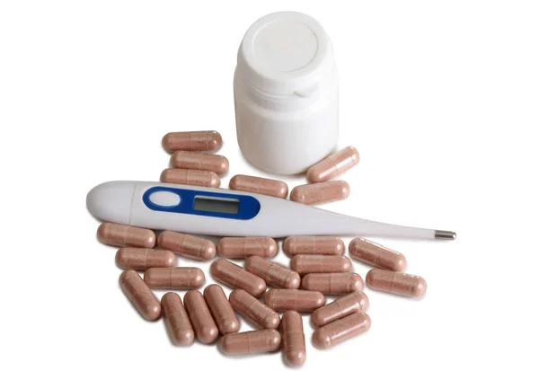 Medical Tablets Banks White Background — Stock Photo, Image