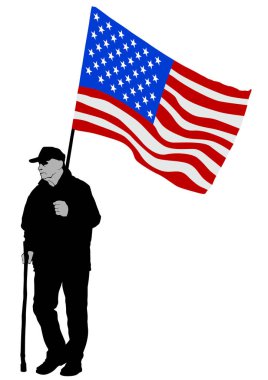 Beyaz arka plan üzerinde kamışı ile yaşlı adam