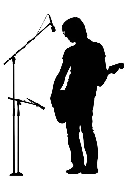 Musician Guirar Blues Style White Background — Stock Vector
