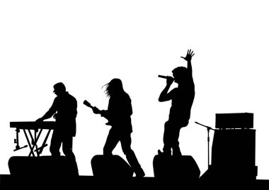 Müzikal grup insanlar konserinde sahnede