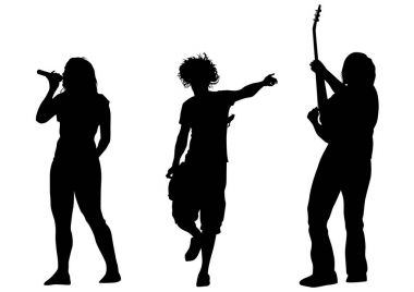Müzikal grup insanlar konserinde sahnede