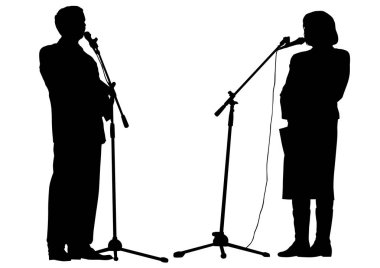 Tartışma sırasında seçimlerin beyaz arka planda insanlarda