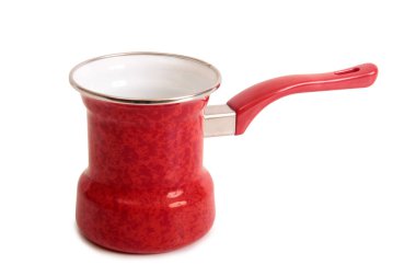 Metal kupa kahve beyaz arka plan üzerinde