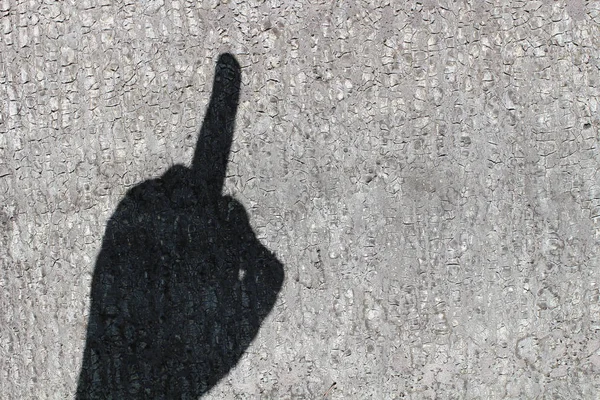 Dunkler Schatten Einer Männlichen Hand Auf Einer Betonwand — Stockfoto
