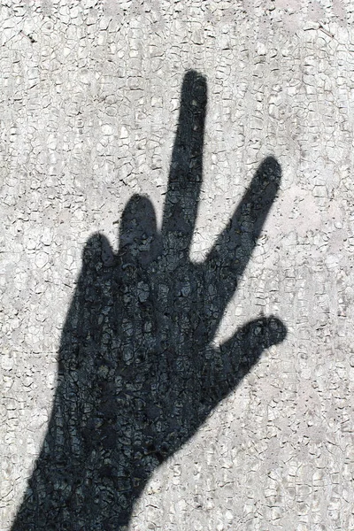 Темна Тінь Чоловічої Руки Бетонній Стіні — стокове фото