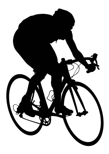 Spor Adam Beyaz Bisiklet Yarışması — Stok Vektör