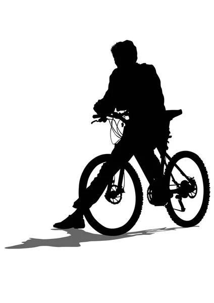 Deporte Hombre Whit Bike Competencia — Vector de stock