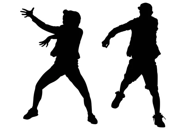 Tänzer Frauen Und Männer Auf Weißem Hintergrund — Stockvektor