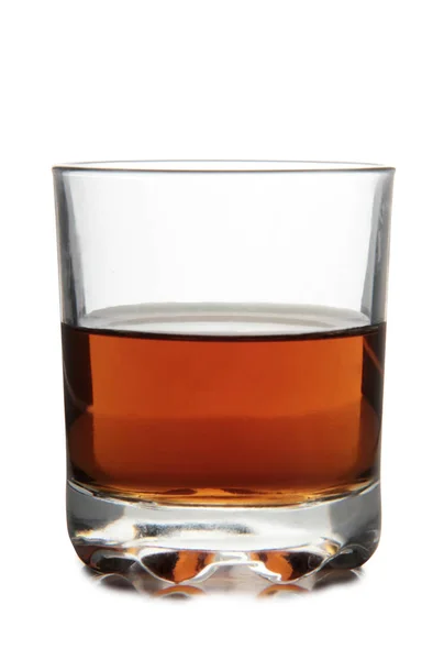 Bicchiere Con Brandy Cognac Sfondo Bianco — Foto Stock