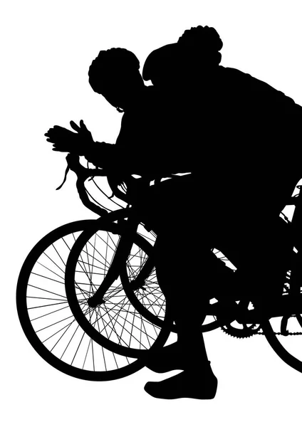 Deporte Hombre Whit Bike Sobre Fondo Blanco — Archivo Imágenes Vectoriales