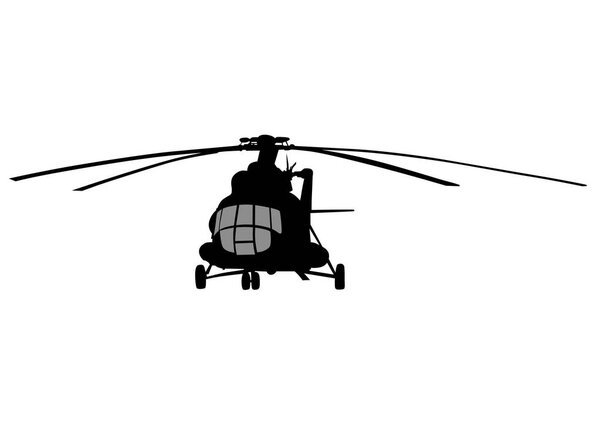 Large passenger helicopter on a white background