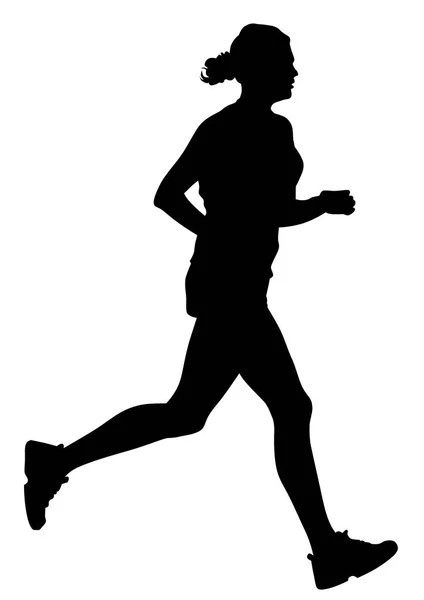 Athlètes Femmes Uniforme Sportif Courir Marathon Sur Fond Blanc — Image vectorielle