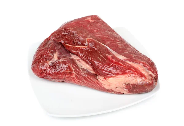 Carne Crua Fresca Fundo Branco — Fotografia de Stock