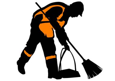 beyaz zemin üzerinde sinyal yelek kapıcı