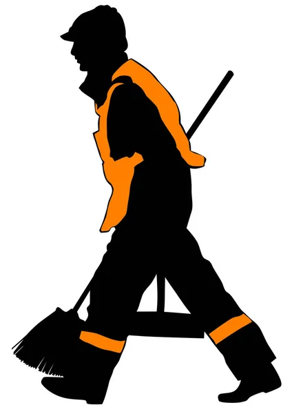 Janitor Signal Vest White Background — Stock Vector