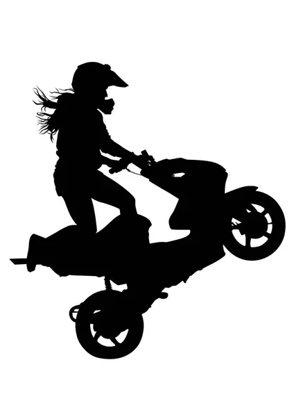 Chica Moto Deportiva Sobre Fondo Blanco — Vector de stock