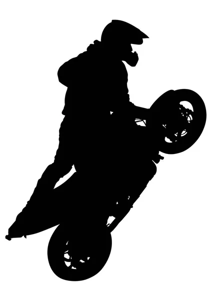 运动摩托自行车和人在白色背景 — 图库矢量图片