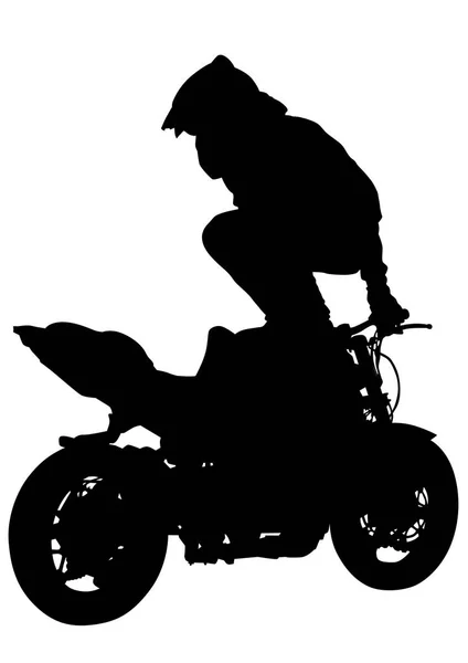 スポーツ バイクと白い背景の上の男 — ストックベクタ