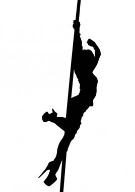 Güzel kadınlar dansing beyaz arka plan üzerinde