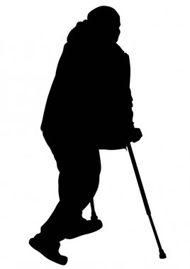 Kamışı bir beyaz arka plan ile yaşlı adam