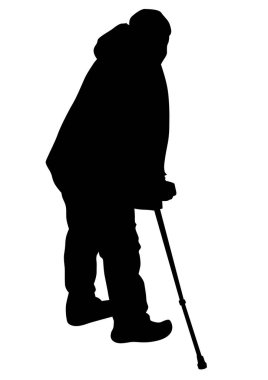 Kamışı bir beyaz arka plan ile yaşlı adam