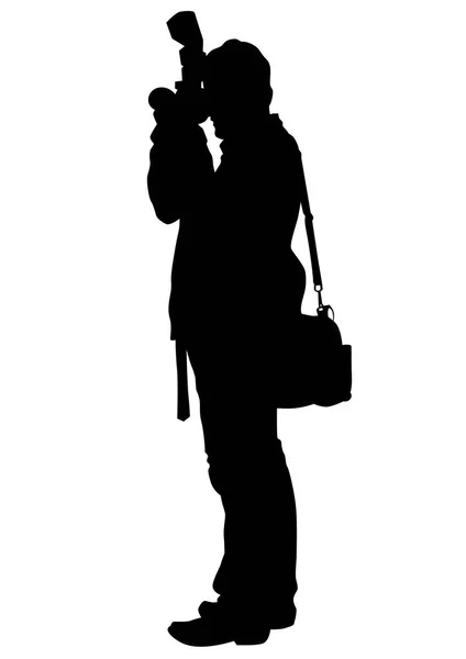 Mann Mit Fotokamera Auf Weißem Hintergrund — Stockvektor
