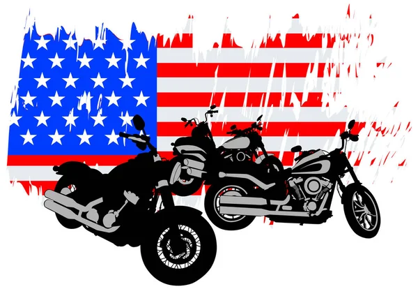 Vieja Bicicleta Americana Sobre Fondo Blanco — Vector de stock