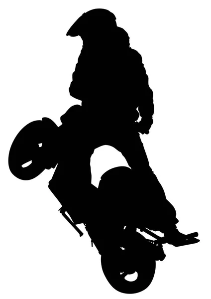 Sport Motorroller Und Mann Auf Weißem Hintergrund — Stockvektor