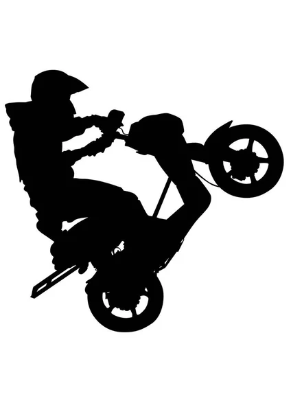 Sport Motorroller Und Mann Auf Weißem Hintergrund — Stockvektor