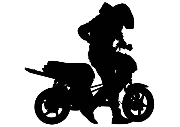 运动摩托车和人在白色背景 — 图库矢量图片