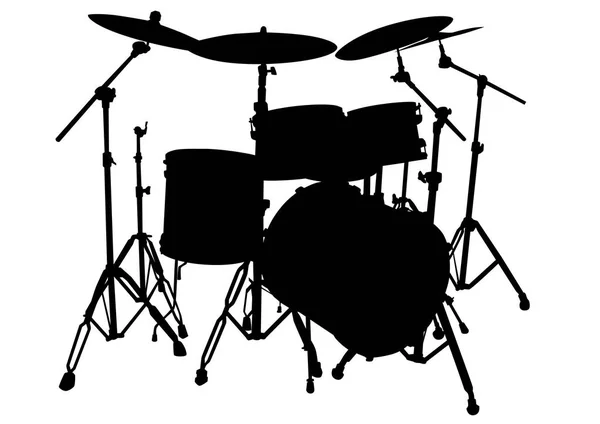 Drum Kit Pro Rockové Skupiny Bílém Pozadí — Stockový vektor