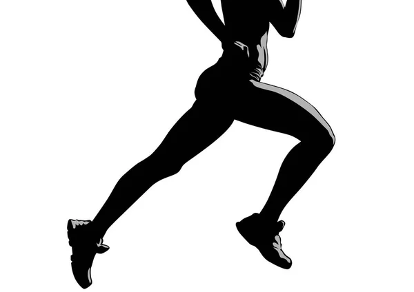 Athlètes Uniforme Sportif Exécutant Marathon Sur Fond Blanc — Image vectorielle