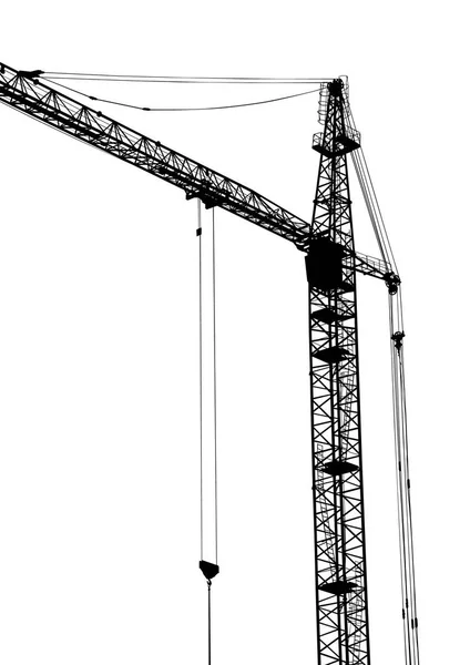 Silhouettes Cargo Cranes City White Background — Stock Vector