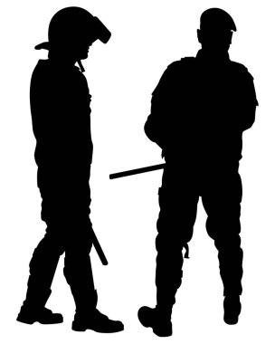 Beyaz arka planda özel polis gücü insanları