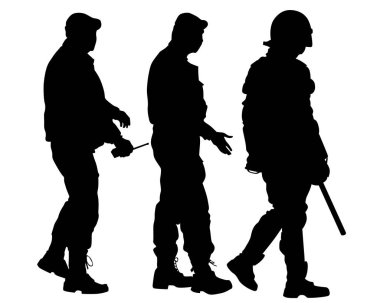 Beyaz arka planda özel polis gücü insanları