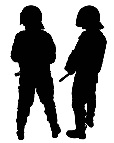 具有白人背景的特警部队人员 — 图库矢量图片