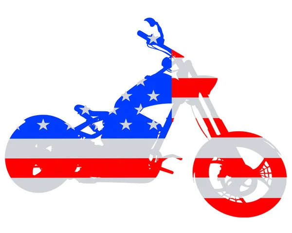 American Rétro Moto Fond Blanc — Image vectorielle