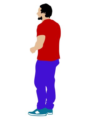 Beyaz arka planda sokak kıyafetleri giyen genç çocuklar.