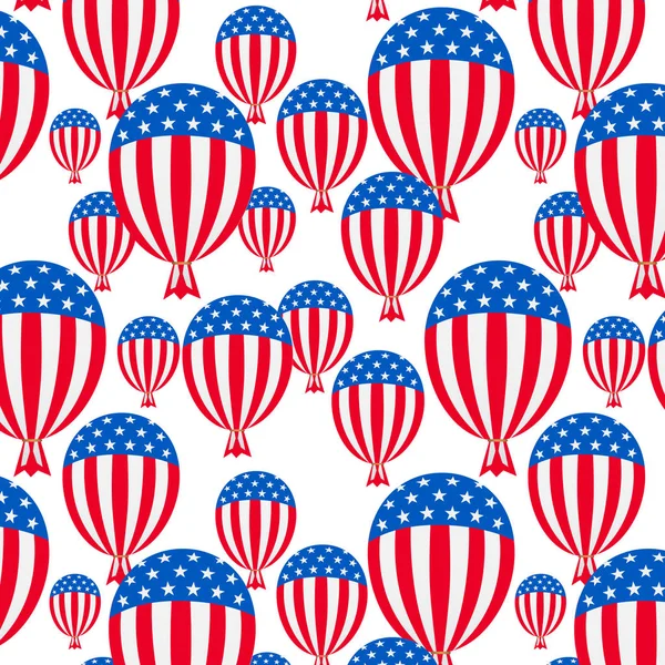 Balony Bez Szwu Wzór Krajobraz Dzień Niepodległości Stanów Zjednoczonych Ameryki — Zdjęcie stockowe