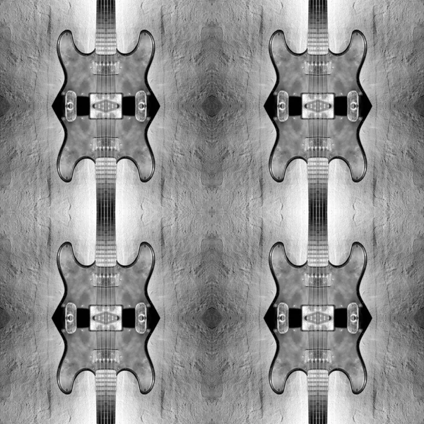 Old Electric Guitar Seamless Pattern Retro Style — Stock Photo, Image