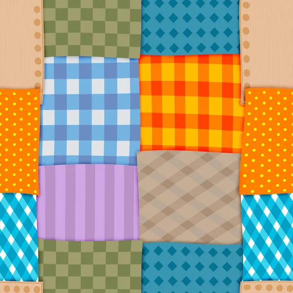 Patrón Sin Costura Trituraciones Multicolores Tela Cosida Por Hilo —  Fotos de Stock