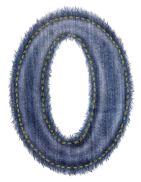 Denim Letras Números Alfabeto Inglês Objetos Isolados Fundo Branco — Fotografia de Stock