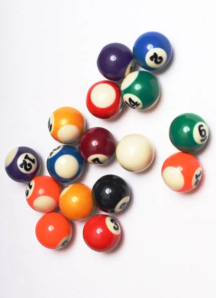 Multi Colored Balls Billiard White Background — Stock Photo, Image