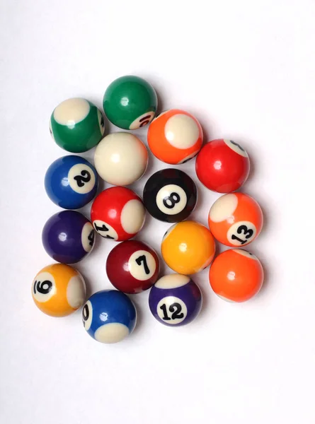 Multi Colored Balls Billiard White Background — Stock Photo, Image