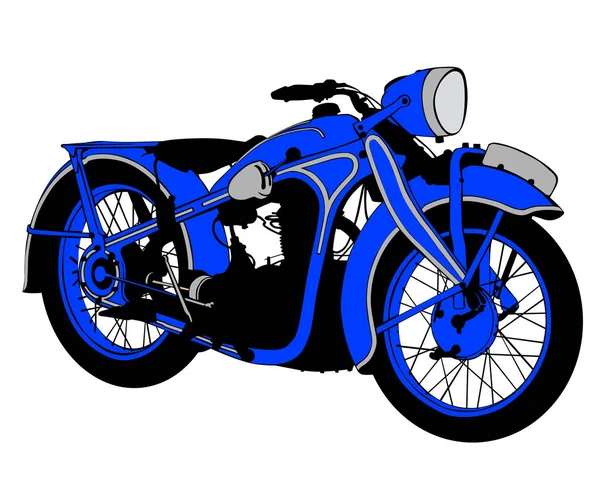 Retro Sportovní Motocykl Bílém Pozadí — Stockový vektor