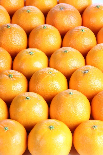 Fresh Oranges Fruit Lie Rows Store — Stock Photo, Image