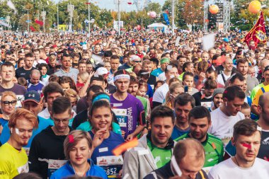 15 Eylül 2018 Minsk Belarus Yarı Maraton Minsk 2019
