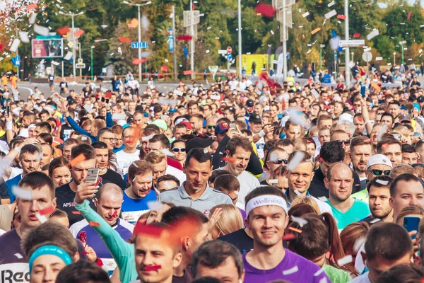 September 15, 2018 Minsk Belarus Half Marathon Minsk 2019 Running in the city — Stock Photo, Image